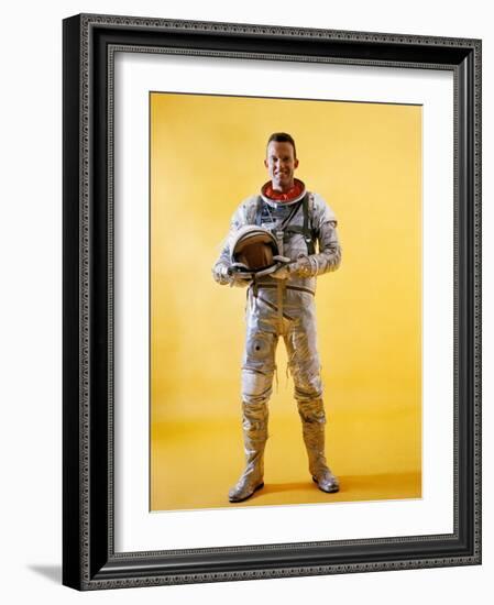 Mercury Astronaut Gordon Cooper Wearing a Spacesuit-null-Framed Photo