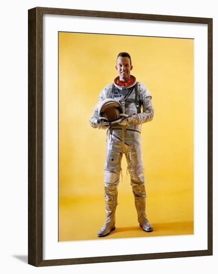 Mercury Astronaut Gordon Cooper Wearing a Spacesuit-null-Framed Photo