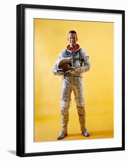 Mercury Astronaut Gordon Cooper Wearing a Spacesuit-null-Framed Photo