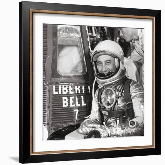 Mercury Astronaut Gus Grissom Beside Liberty 7 Which He Will Navigate in Space Flight-null-Framed Premium Photographic Print