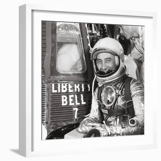 Mercury Astronaut Gus Grissom Beside Liberty 7 Which He Will Navigate in Space Flight-null-Framed Premium Photographic Print