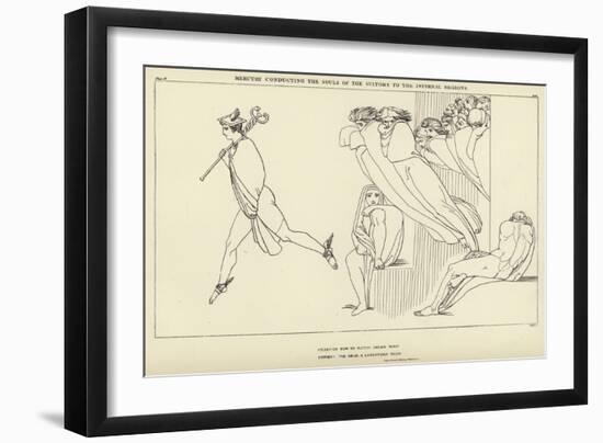 Mercury Conducting the Souls of the Suitors to the Infernal Regions-John Flaxman-Framed Giclee Print