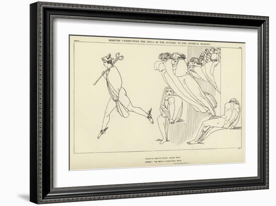 Mercury Conducting the Souls of the Suitors to the Infernal Regions-John Flaxman-Framed Giclee Print