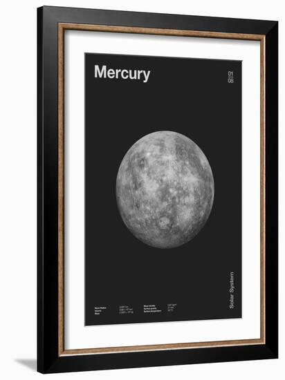 Mercury : Minimal Planets Datas, 2023 (Digital)-Florent Bodart-Framed Giclee Print