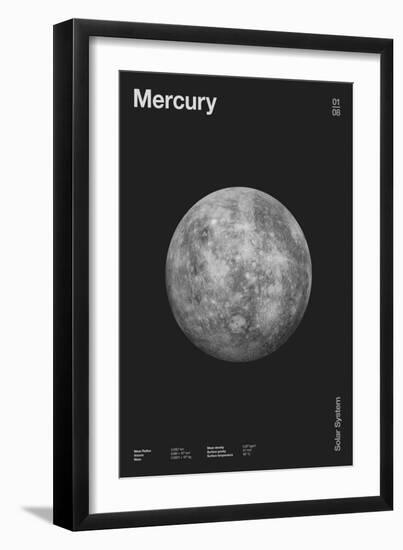 Mercury : Minimal Planets Datas, 2023 (Digital)-Florent Bodart-Framed Giclee Print