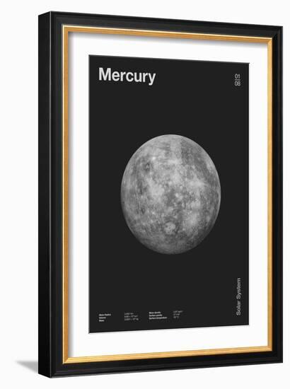 Mercury : Minimal Planets Datas, 2023 (Digital)-Florent Bodart-Framed Giclee Print