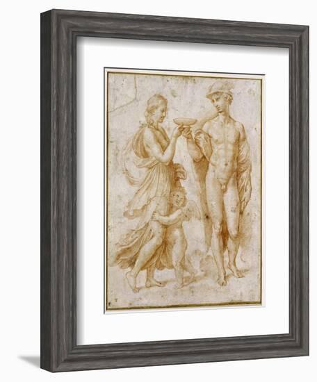 Mercury Offering the Cup of Immortality to Psyche-Raphael-Framed Giclee Print