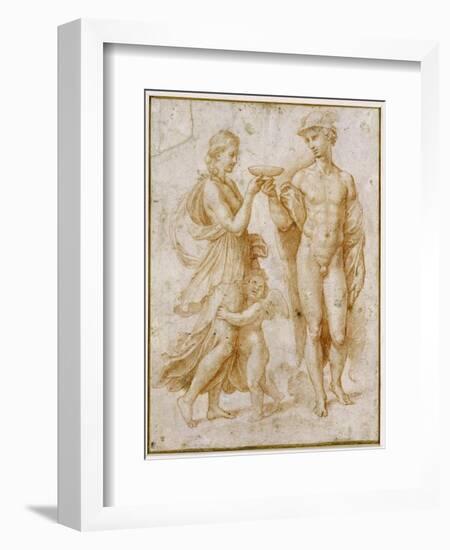 Mercury Offering the Cup of Immortality to Psyche-Raphael-Framed Giclee Print