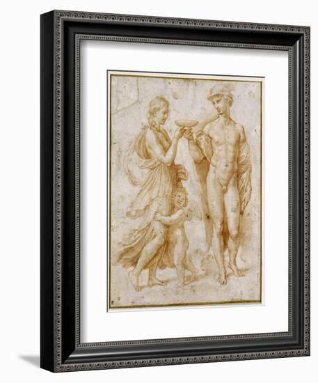 Mercury Offering the Cup of Immortality to Psyche-Raphael-Framed Giclee Print