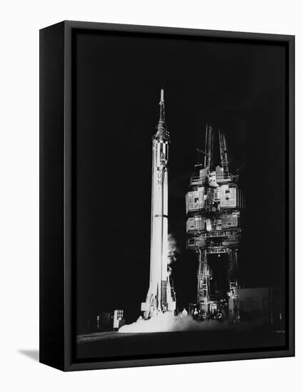 Mercury-Redstone 3 Missile On Launch Pad, Cape Canaveral, Florida-Stocktrek Images-Framed Premier Image Canvas