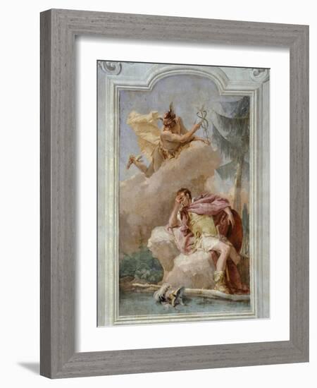 Mercury Urging Aeneas to Depart-Giambattista Tiepolo-Framed Giclee Print