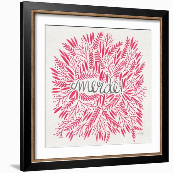 Merde – Pink-Cat Coquillette-Framed Giclee Print