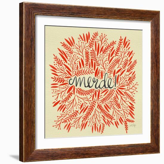 Merde – Red on Yellow-Cat Coquillette-Framed Giclee Print