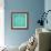 Merde – White on Turquoise-Cat Coquillette-Framed Giclee Print displayed on a wall