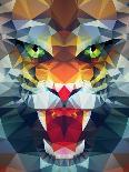 Abstract Polygonal Tiger. Geometric Hipster Illustration. Polygonal Poster-Merfin-Mounted Art Print