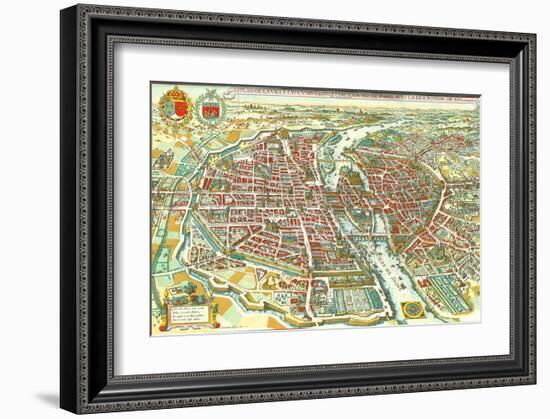 Merian map of Paris 1615-Matheus Merian-Framed Art Print