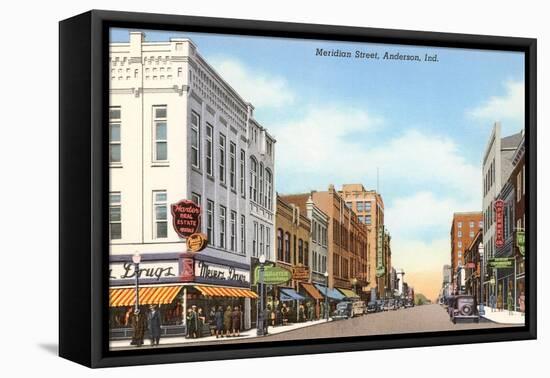 Meridian Street, Anderson, Indiana-null-Framed Stretched Canvas