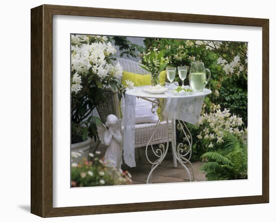 Meringues and Woodruff Punch on Romantic Garden Table-Friedrich Strauss-Framed Photographic Print