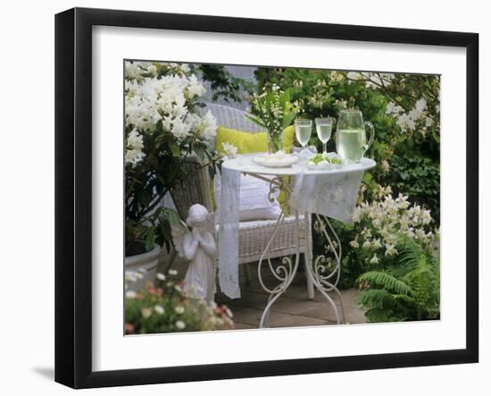 Meringues and Woodruff Punch on Romantic Garden Table-Friedrich Strauss-Framed Photographic Print
