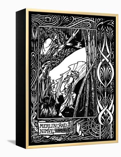 Merlin and Nimue. Illustration to the Book Le Morte D'Arthur by Sir Thomas Malory, 1893-1894-null-Framed Premier Image Canvas