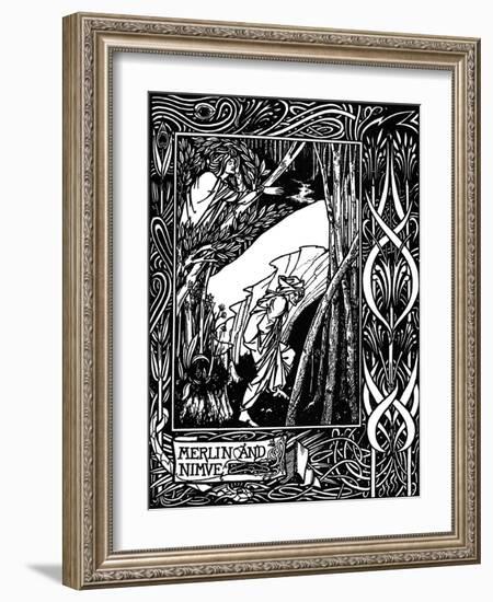 Merlin and Nimue. Illustration to the Book Le Morte D'Arthur by Sir Thomas Malory, 1893-1894-null-Framed Giclee Print