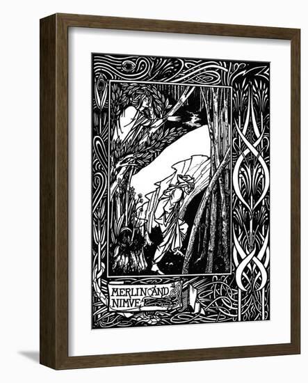 Merlin and Nimue. Illustration to the Book Le Morte D'Arthur by Sir Thomas Malory, 1893-1894-null-Framed Giclee Print