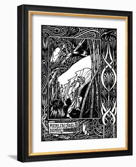 Merlin and Nimue. Illustration to the Book Le Morte D'Arthur by Sir Thomas Malory, 1893-1894-null-Framed Giclee Print