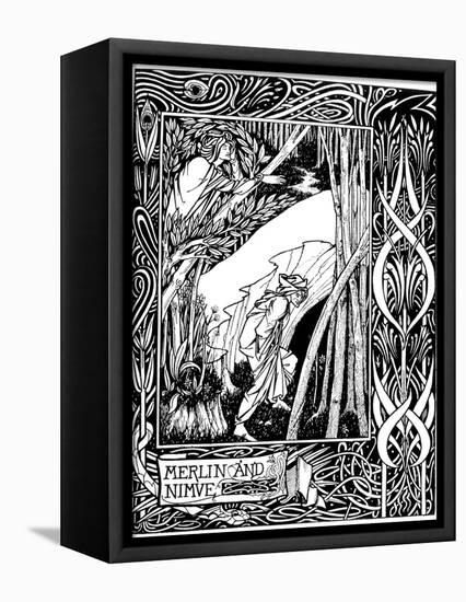 Merlin and Nimue-Aubrey Beardsley-Framed Premier Image Canvas