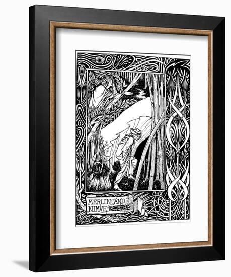 Merlin and Nimue-Aubrey Beardsley-Framed Photographic Print