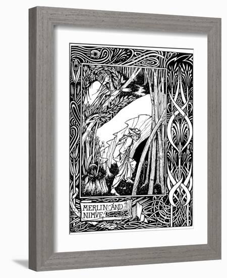 Merlin and Nimue-Aubrey Beardsley-Framed Photographic Print