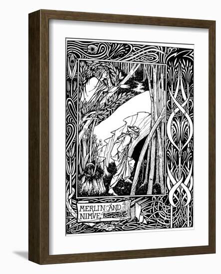 Merlin and Nimue-Aubrey Beardsley-Framed Photographic Print