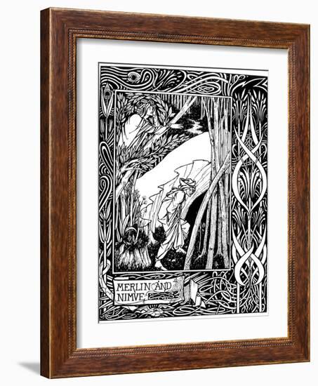 Merlin and Nimue-Aubrey Beardsley-Framed Photographic Print