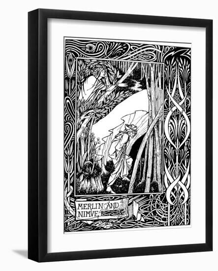 Merlin and Nimue-Aubrey Beardsley-Framed Photographic Print