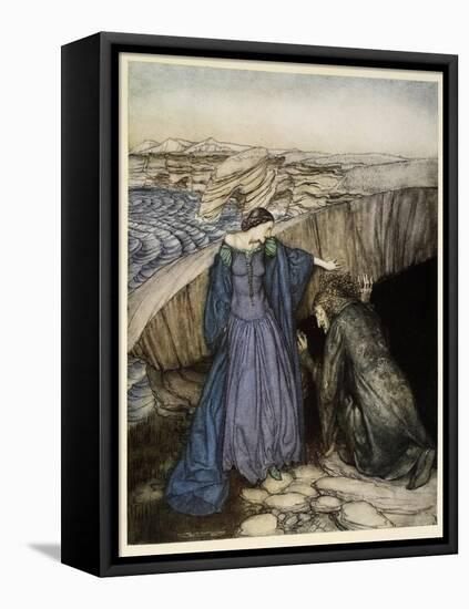 Merlin and Nimue-Arthur Rackham-Framed Premier Image Canvas