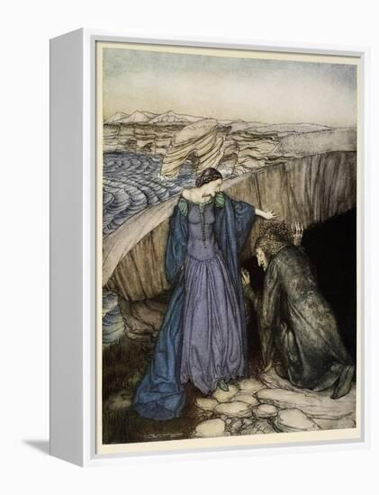 Merlin and Nimue-Arthur Rackham-Framed Premier Image Canvas