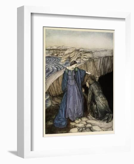 Merlin and Nimue-Arthur Rackham-Framed Giclee Print