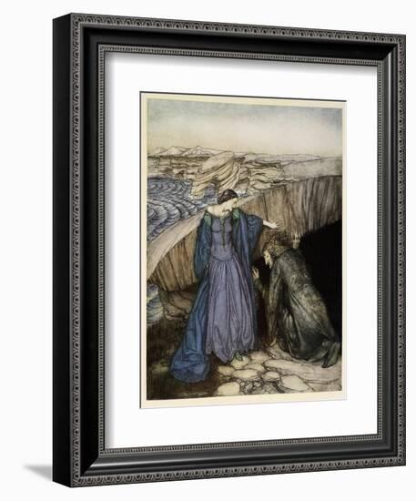 Merlin and Nimue-Arthur Rackham-Framed Giclee Print