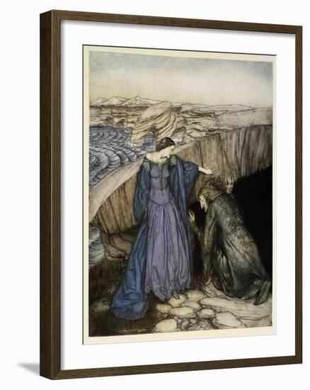 Merlin and Nimue-Arthur Rackham-Framed Giclee Print