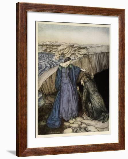 Merlin and Nimue-Arthur Rackham-Framed Giclee Print