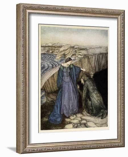 Merlin and Nimue-Arthur Rackham-Framed Giclee Print