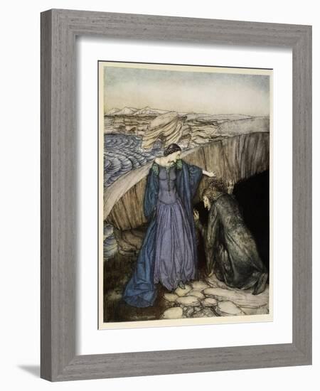 Merlin and Nimue-Arthur Rackham-Framed Giclee Print