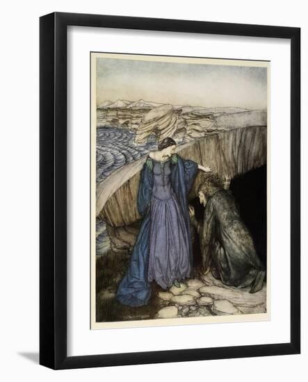 Merlin and Nimue-Arthur Rackham-Framed Giclee Print