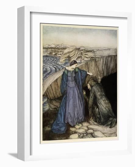 Merlin and Nimue-Arthur Rackham-Framed Giclee Print