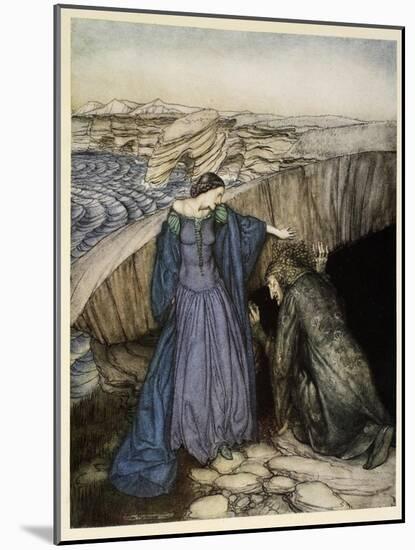 Merlin and Nimue-Arthur Rackham-Mounted Giclee Print