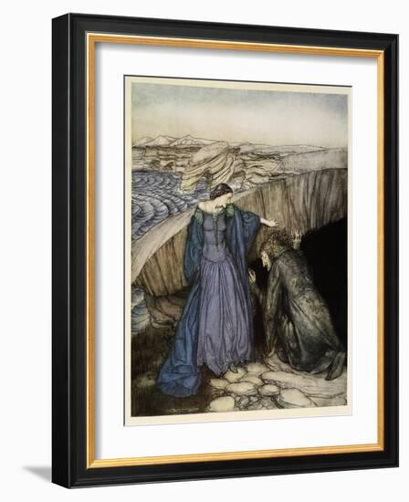 Merlin and Nimue-Arthur Rackham-Framed Giclee Print