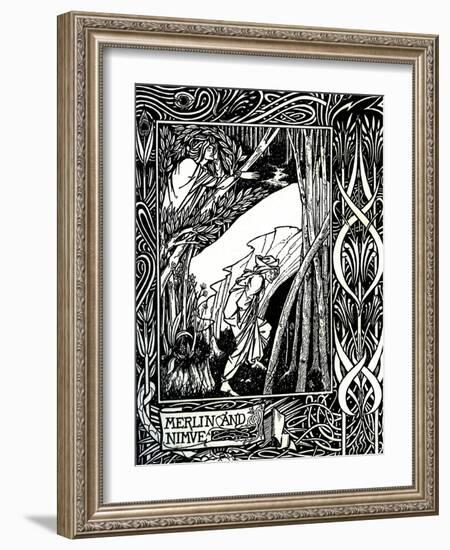 Merlin and Nimue-Aubrey Beardsley-Framed Giclee Print