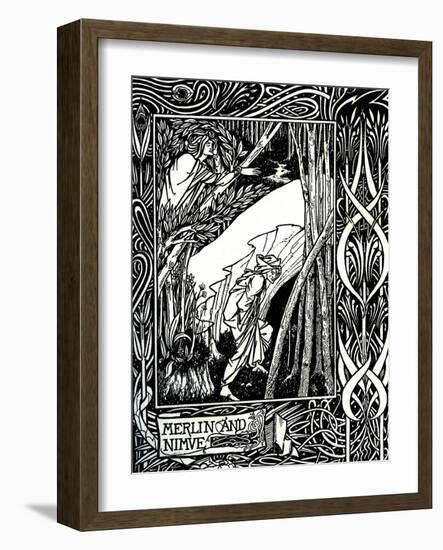 Merlin and Nimue-Aubrey Beardsley-Framed Giclee Print