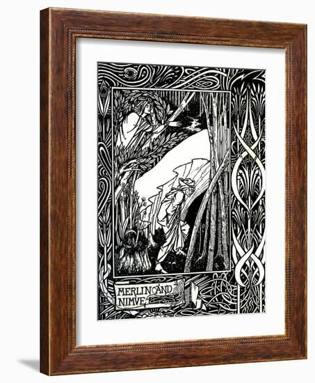 Merlin and Nimue-Aubrey Beardsley-Framed Giclee Print