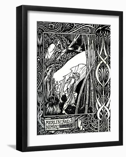 Merlin and Nimue-Aubrey Beardsley-Framed Giclee Print