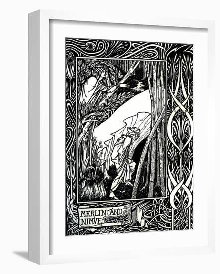 Merlin and Nimue-Aubrey Beardsley-Framed Giclee Print